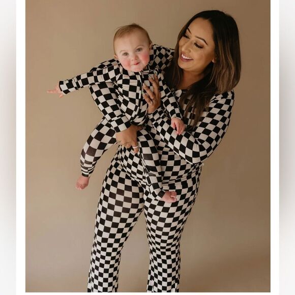ROOLEEForever FrenchBamboo PajamasBlack Checkered